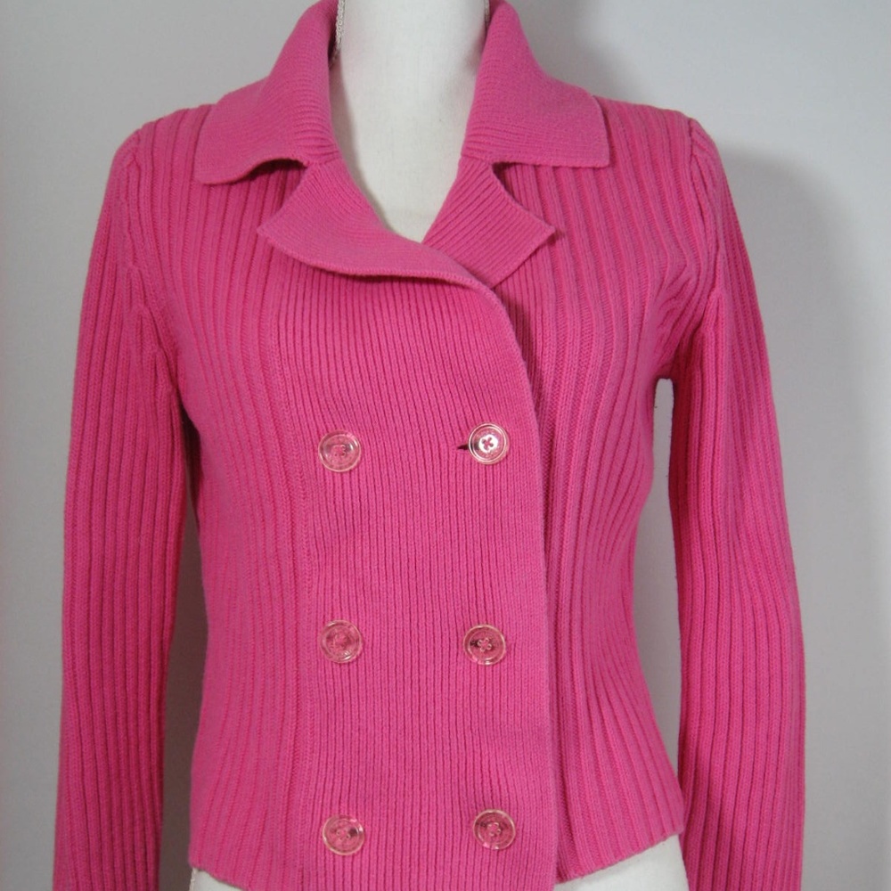 Isaac Mizrahi Double Breasted Cardigan Sweater M